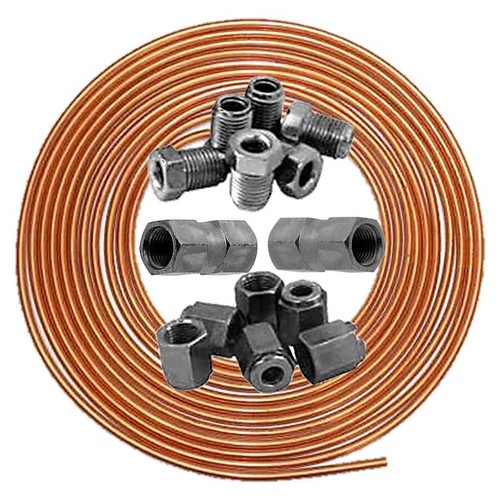 Copper brake pipe 25ft - copper,